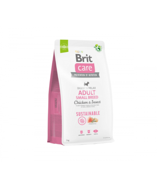 Brit Care Sustainable Adult Small Breed Chicken&Insect sausas maistas šunims 3kg 